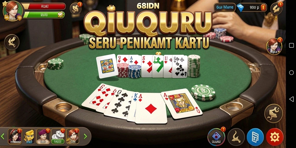 Tampilan gameplay seru dari 68IDN, game QiuQiu yang menarik.