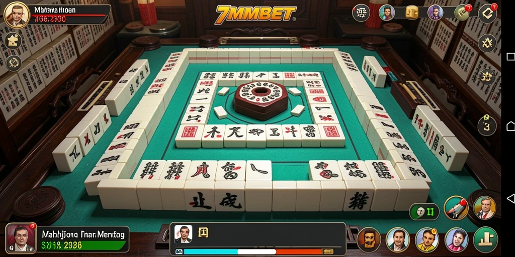 Screenshot permainan 7MMBET menampilkan aksi mencocokkan ubin Mahjong.