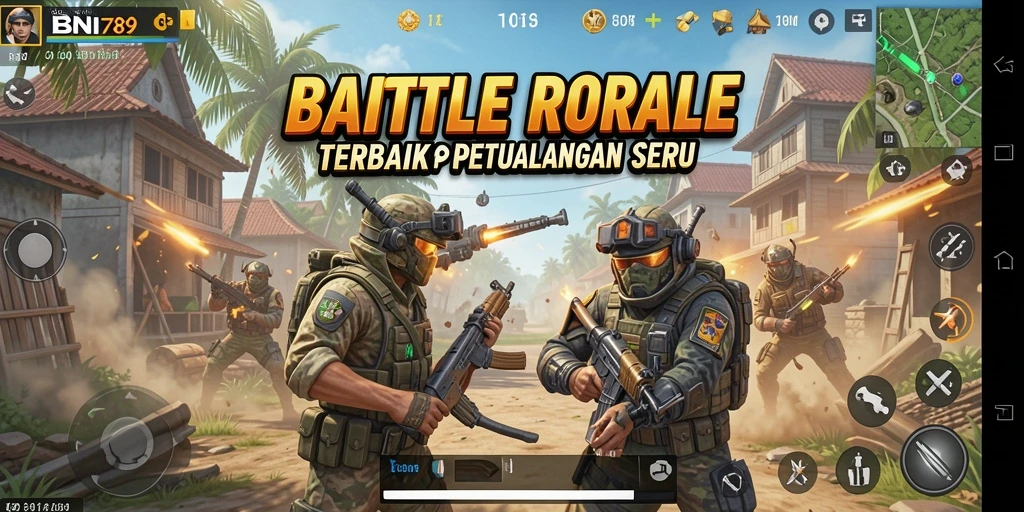 Gameplay seru BNI789 dalam pertempuran Battle Royale.