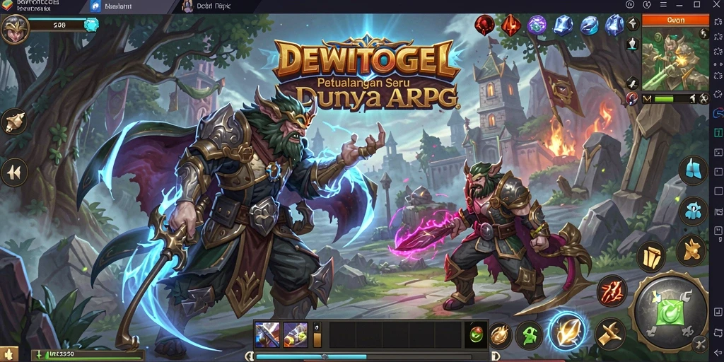 Screenshot gameplay DEWITOGEL menampilkan pertarungan yang seru dan karakter yang menakjubkan.