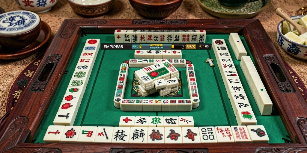 Screenshot gameplay <strong>EMPIRE88</strong> menunjukkan aksi seru permainan Mahjong.