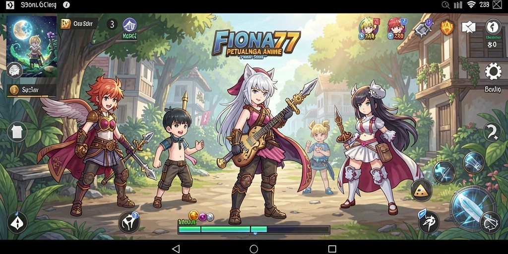 Screenshot FIONA77 menampilkan aksi pertarungan yang seru dalam gaya Anime.