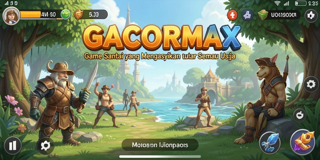 Gameplay santai GACORMAX yang penuh warna dan menyenangkan.