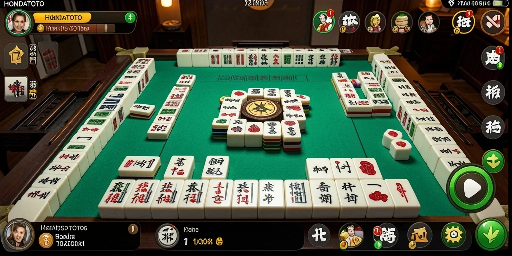 Screenshot HONDATOTO menampilkan gameplay Mahjong yang menarik.