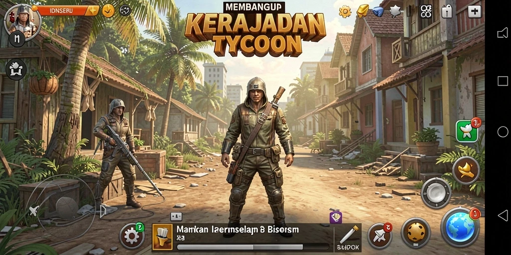 Tampilan gameplay menarik dari <strong>IDNSERU</strong> dengan elemen bisnis yang mendalam.
