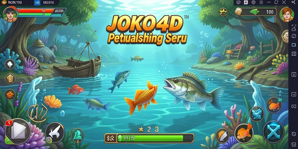 Tampilan gameplay JOKO4D dengan aksi memancing yang seru.