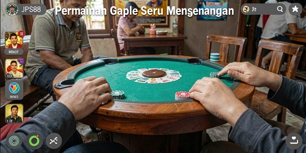 Tangkapan layar utama JPS88 menampilkan momen seru dalam permainan Gaple.