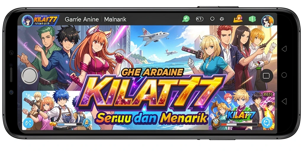 Tampilan gameplay KILAT77 dengan karakter anime yang memikat.