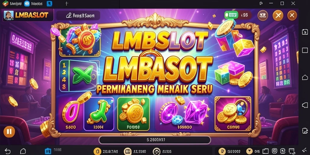 Tampilan gameplay menakjubkan dari LMBASLOT dengan tema slot yang seru.