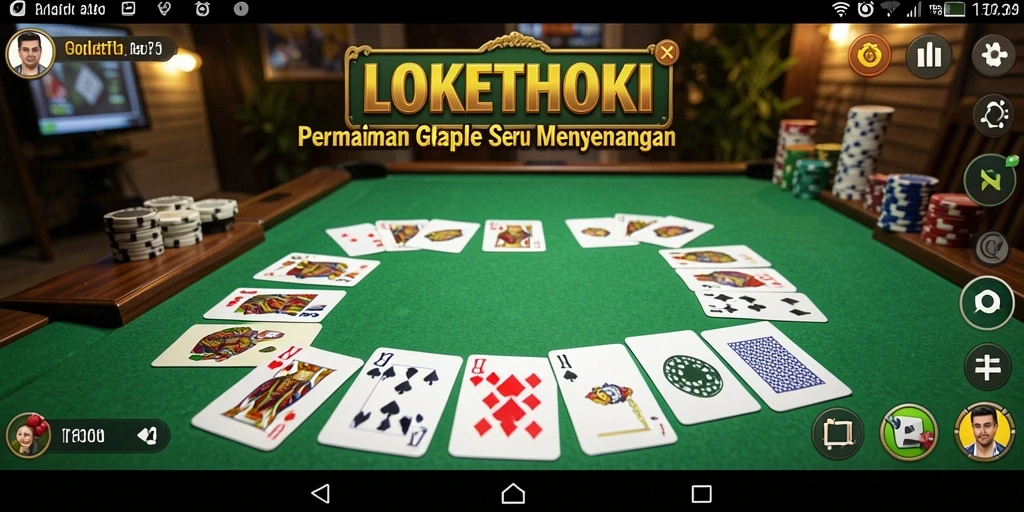 Screenshot gameplay LOKETHOKI menampilkan suasana seru permainan Gaple.