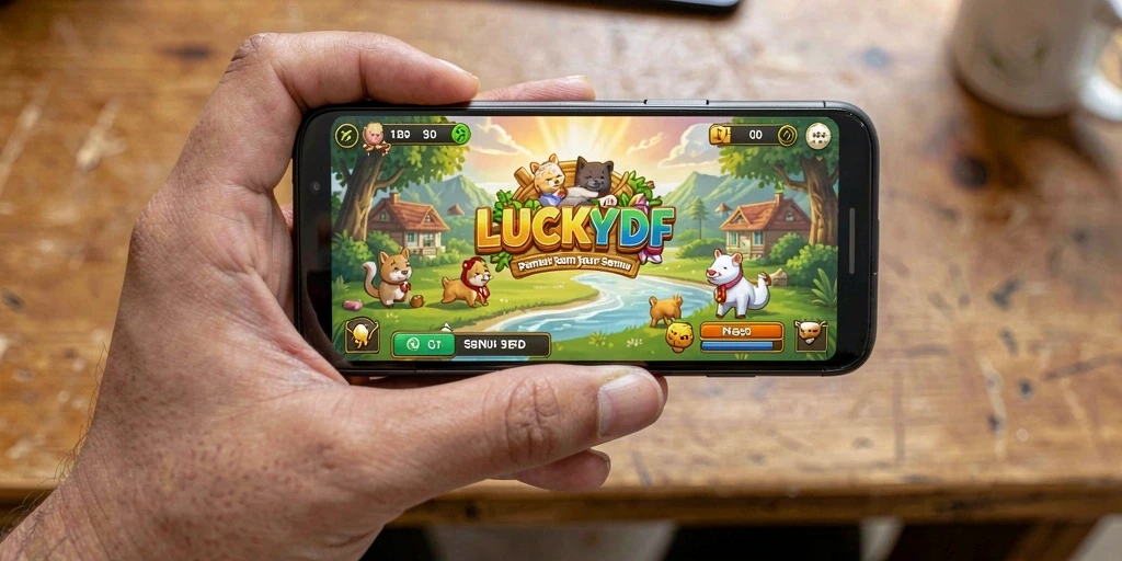 Tampilan menarik dari gameplay LUCKYDF yang penuh warna.