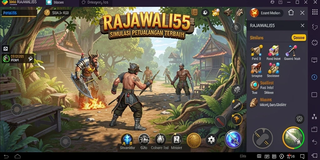Screenshot gameplay menampilkan aksi seru di RAJAWALI55.