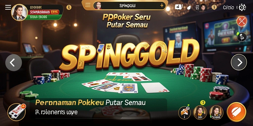 Tampilan gameplay SPINGOLD yang menakjubkan dalam suasana Poker.