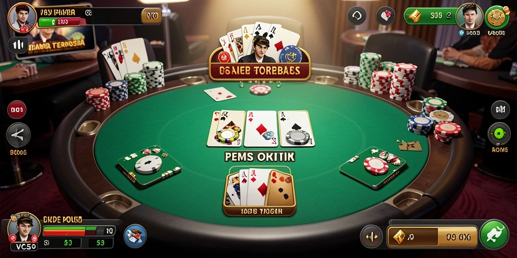 Tampilan gameplay poker yang mendebarkan di VC55.
