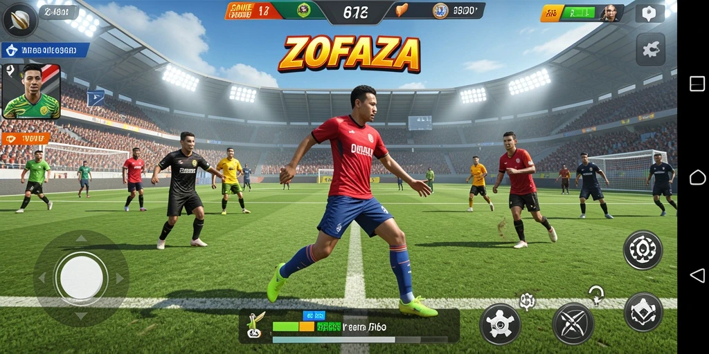 Screenshot gameplay ZOFAZA dengan aksi olahraga seru.